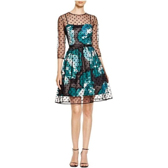 Eliza J Dresses & Skirts - Eliza J Polka Dot Sheer Overlay Party Dress Sz 10